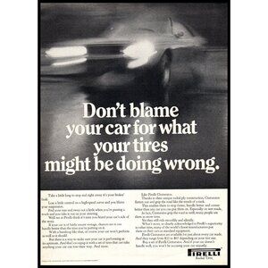 1970 Pirelli Cinturatos Tires Vintage Print Ad Man Cave Wall Art Photo